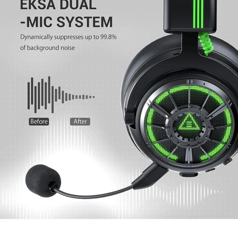 EKSA StarEngine Pro USB Gaming Headset - 7.1 Surround Sound for PC PS4 PS5 Xbox